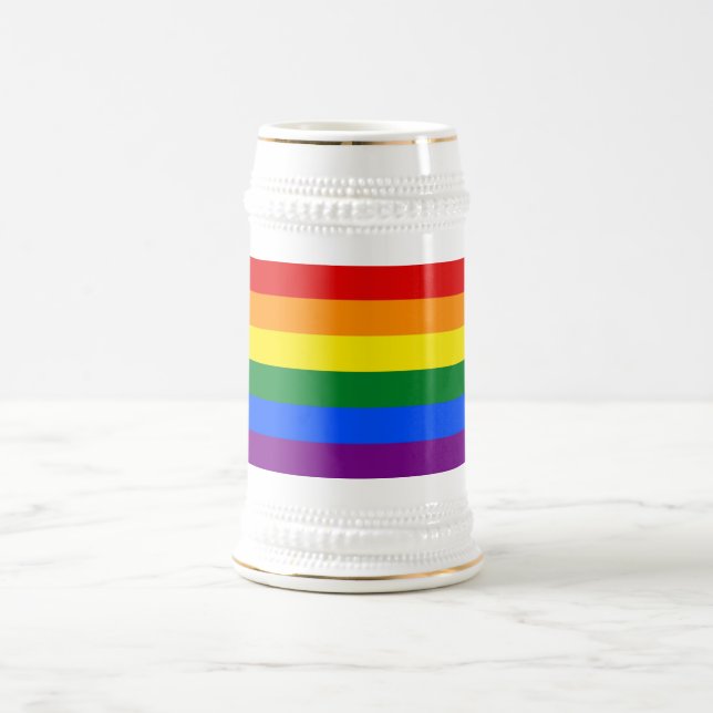 Caneca De Cerveja Mug com Sinalizador LGBT Arco-Íris (Centro)