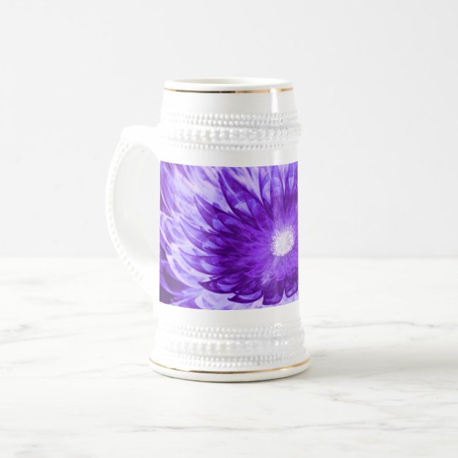 Caneca De Cerveja Mug Fantasy Flores Roxo (Frente Esquerda)