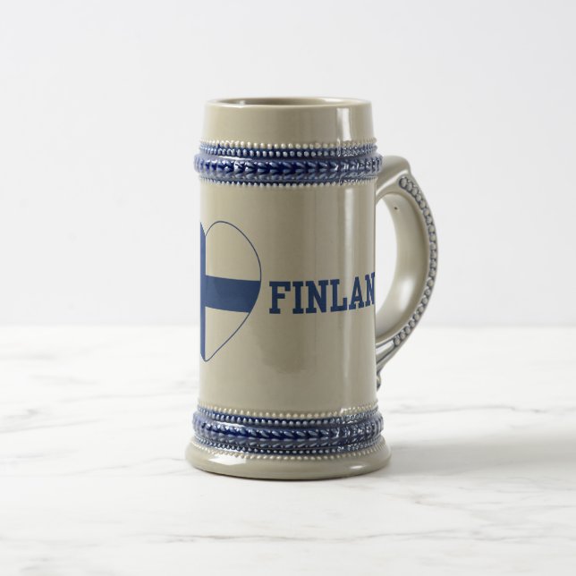 Caneca De Cerveja Mug personalizado SUOMI FINLAND - escolha estilo e (Frente Esquerda)