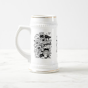 Caneca De Cerveja Multidão de Personagens de Desenhos Animados Excên