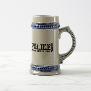 Caneca De Cerveja Namorada orgulhoso - POLÍCIA esfarrapada