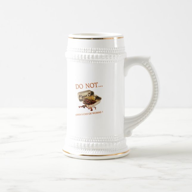 Caneca De Cerveja Não abrir uma lata de worms (Direita)