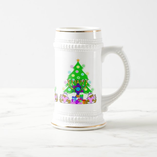 Caneca De Cerveja Natal e Hanukkah junto (Direita)