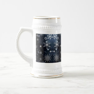 Caneca De Cerveja Natal mágico e tranquilo de inverno do SlipperyJoe