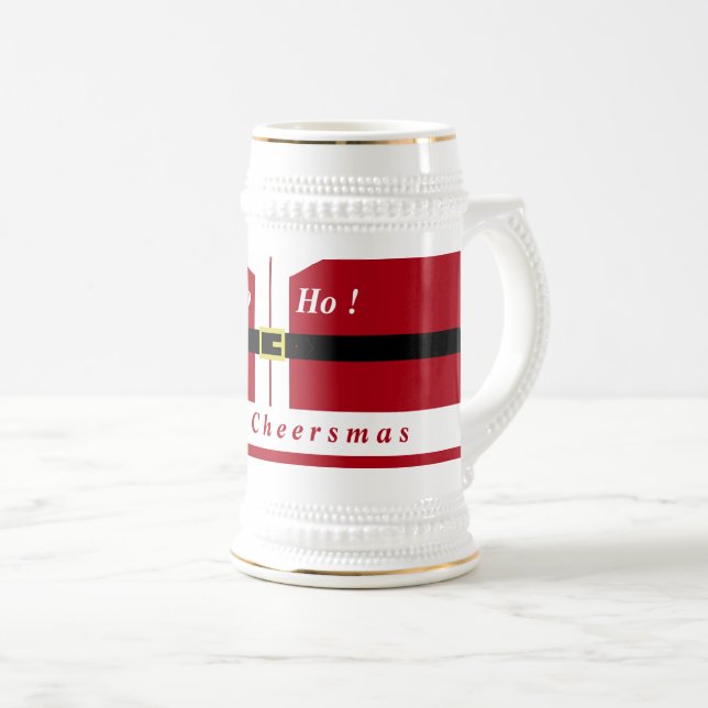 Caneca De Cerveja Natal - Papais noeis - Presente Para Você - Saúde  (Frente Esquerda)