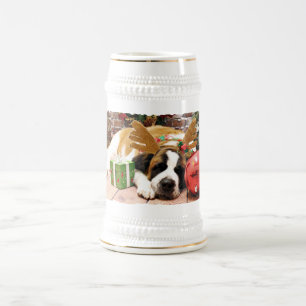 Caneca De Cerveja Natal - St Bernard - azul