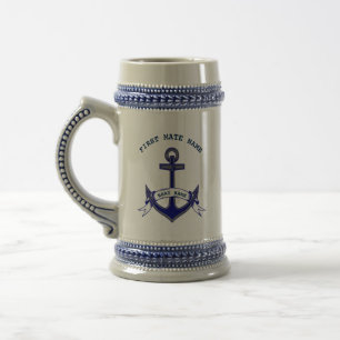 Caneca De Cerveja Náutica Personalizada de Anchor de Primeiro Portão