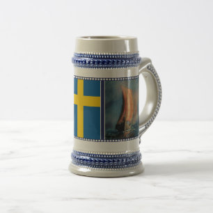 Caneca De Cerveja Navegação à vela, nevoeiro marítimo, bandeira de S