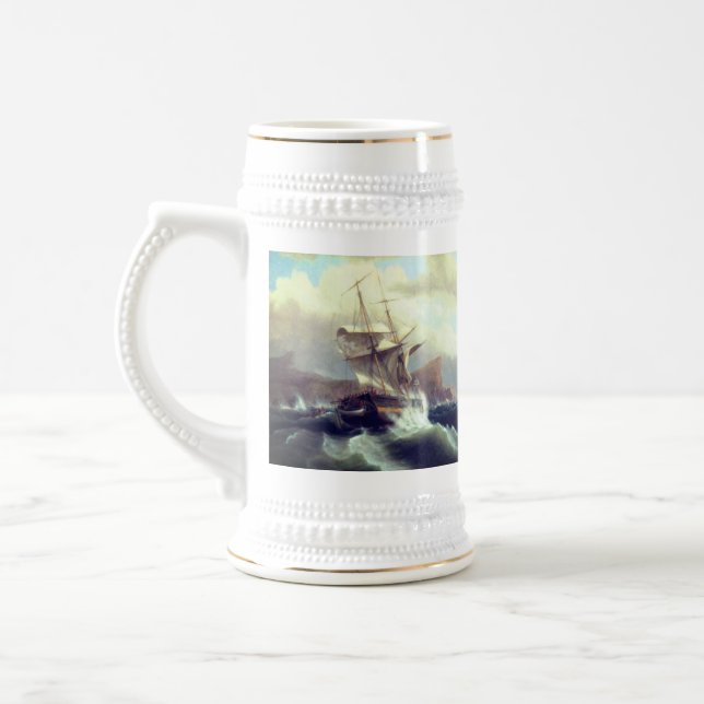 Caneca De Cerveja Navio americano em socorro 1841 (Esquerda)