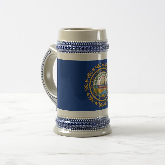 Caneca De Cerveja New Hampshire Flag (Frente Esquerda)