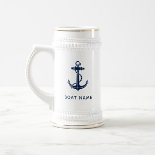 Caneca De Cerveja Nome do barco Âncora Viagem de Cruzeiro Personaliz