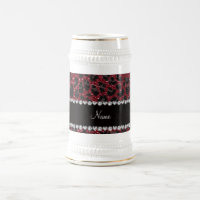 Nome personalizado burgundy glitk impressão leopar