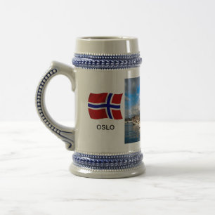 Caneca De Cerveja Noruega, porto de Oslo; porto do iate, porto