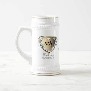 Caneca De Cerveja Nosso 8° aniversário de casamento em Bronze