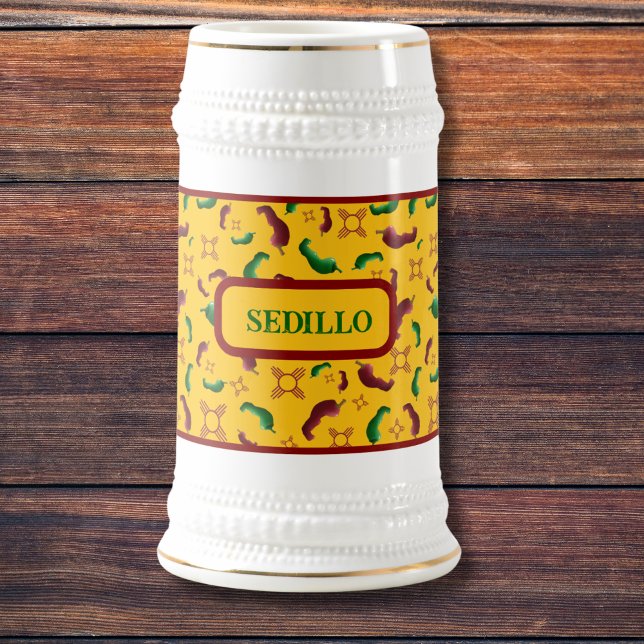 Caneca De Cerveja Novo México Red & Green Chile Tamales Zia Nopales (Criador carregado)