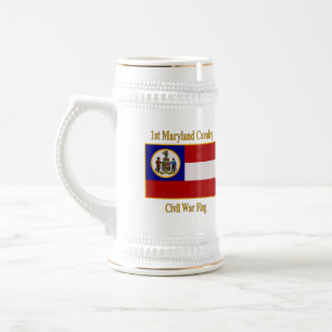 Caneca De Cerveja ø Bandeira da guerra civil da cavalaria de