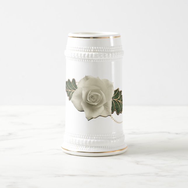 Caneca De Cerveja O casamento vintage aumentou (Centro)