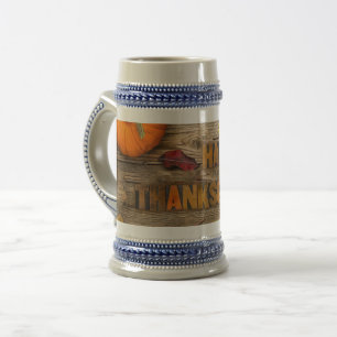 Caneca De Cerveja O gay de Ação de Graças Feliz e Artístico do S