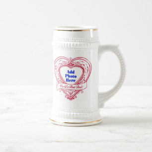 Caneca De Cerveja O melhor Pai do mundo! Foto de Corações Vermelhos