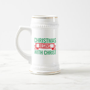 Caneca De Cerveja o natal começa com cristo-15523