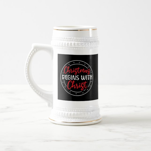 Caneca De Cerveja O Natal Começa Com Cristo-65772 (Esquerda)