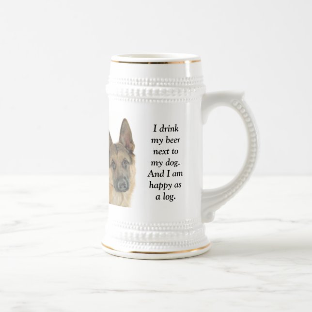 Caneca De Cerveja O prazer do amante do german shepherd (Direita)