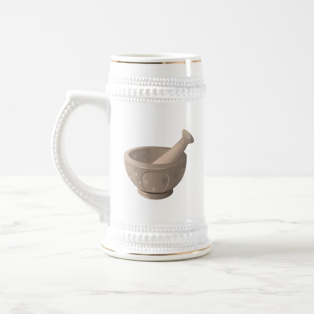 Caneca De Cerveja O Recipiente Com o Pilão (Esquerda)