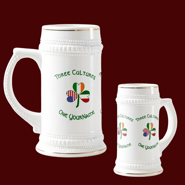 Caneca De Cerveja O Shamrock Irlandês Irlandês Personalizado (Criador carregado)
