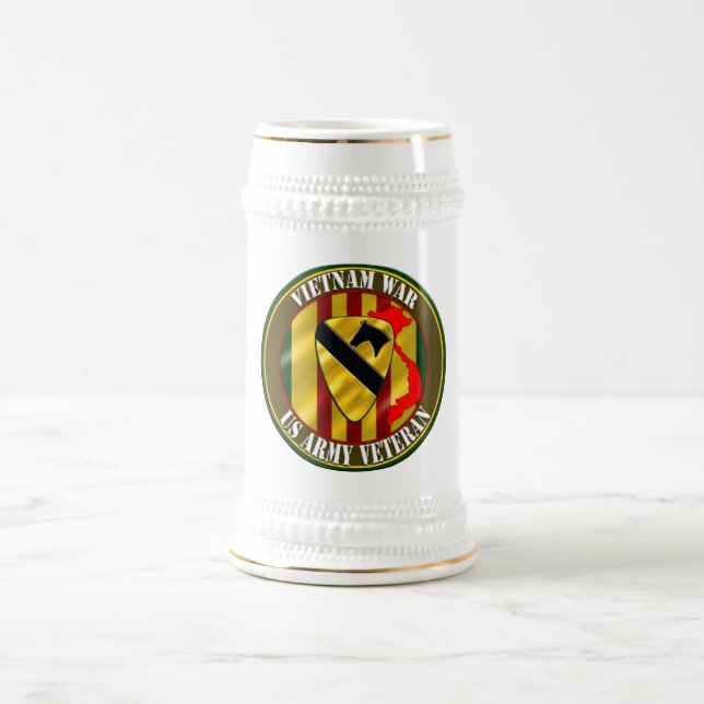 Caneca De Cerveja ø Veterano de Vietnam da divisão da cavalaria (Centro)