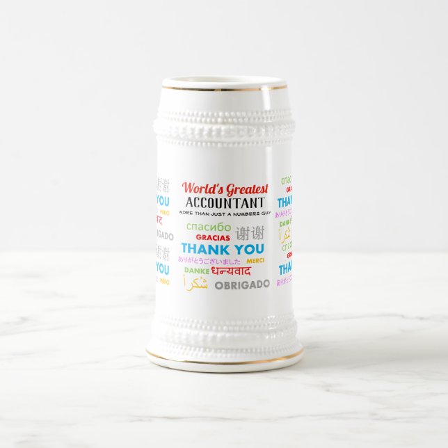 Caneca De Cerveja Obrigado Contabilista Presente Personalizado Moder (Centro)