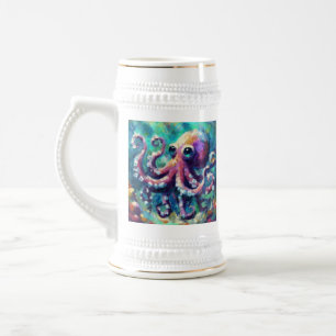 Caneca De Cerveja Octopus Oil Painting NMaritime Beach
