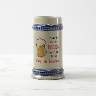 Caneca De Cerveja Onde há cerveja - professor de inglês