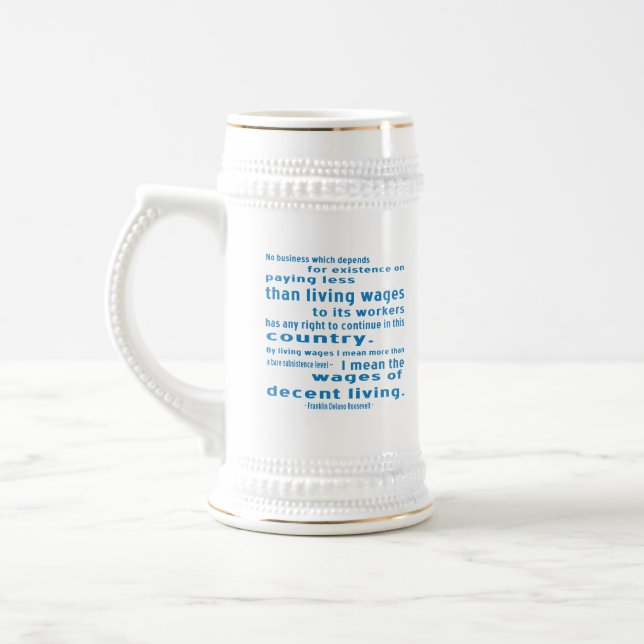 Caneca De Cerveja Opinião de FDR sobre salários (Esquerda)