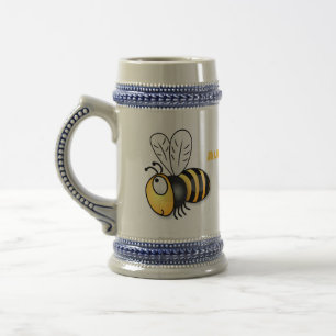 Caneca De Cerveja Óptica ilustração de desenho animado de abelha fel