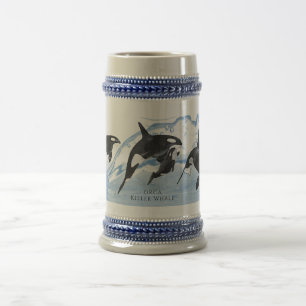 Caneca De Cerveja Orcas Incríveis de Preto e Branco