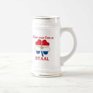 Caneca De Cerveja Os Dutch personalizados beijam-me que eu sou Staal