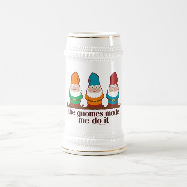 Caneca De Cerveja Os gnomos fizeram-me fazê-lo (Centro)