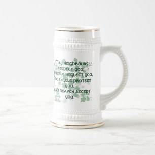 Caneca De Cerveja Os vizinhos irlandeses que abençoam Mug-May respei