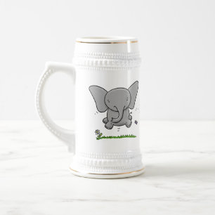 Caneca De Cerveja Ótima ilustração de desenho animado de elefante be