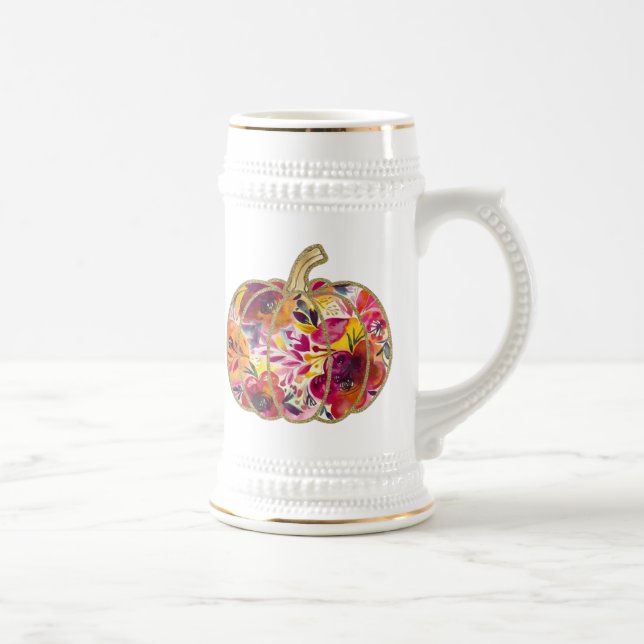 Caneca De Cerveja Ouro Pumpkin & Floral Delight Coffee Mug (Direita)