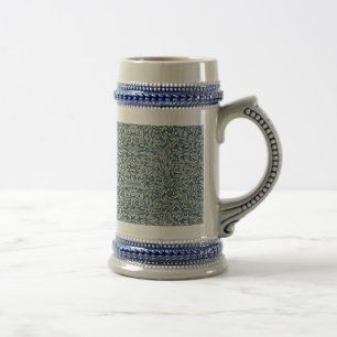 Caneca De Cerveja Padrão antigo de saída Vestida deixa fundo azul