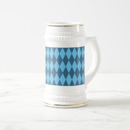 Caneca De Cerveja Padrão de Bandeira Losango da Baviera Azul