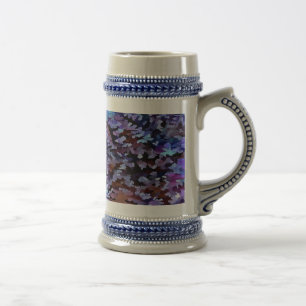 Caneca De Cerveja Padrão de Camuflagem Azul e Lilás