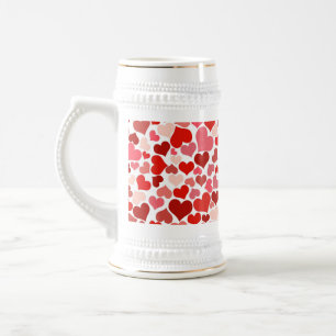Caneca De Cerveja Padrão de Corações Multicoloridas - 20367