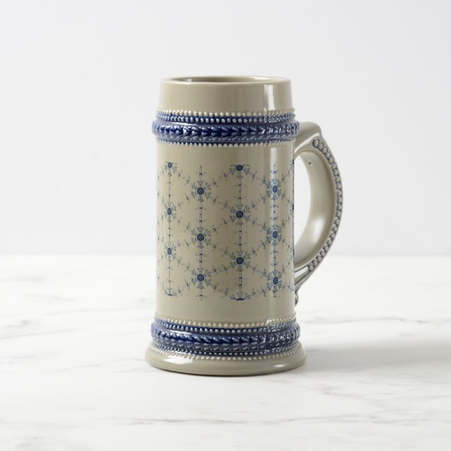 Caneca De Cerveja Padrão de Floco de Neve em Diamante (Frente Esquerda)