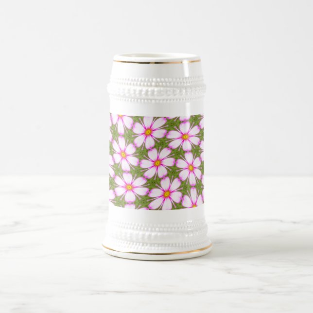 Caneca De Cerveja Padrão de Flores do Cosmos (Centro)
