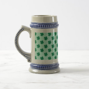 Caneca De Cerveja Padrão de Folha de Trevo do Dia de São Patrício