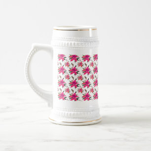 Caneca De Cerveja Padrão Floral Rosa Design- 29500