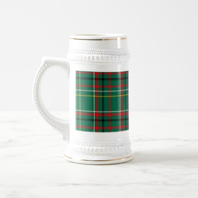 Caneca De Cerveja Padrão Verde Xadrez de Natal-23914 (Esquerda)