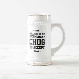 Caneca De Cerveja Padrinho de casamento Proposta de Chug para Aceita